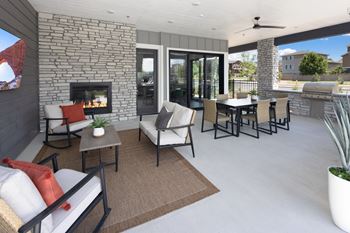 Gas grills & patio area